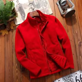 Зимний свитер, пальто, флисовая куртка, толстая однотонная куртка из кораллового флиса S