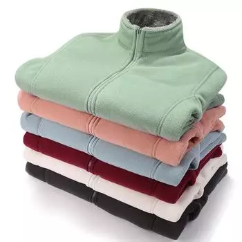 Зимний свитер, пальто, флисовая куртка, толстая однотонная куртка из кораллового флиса S