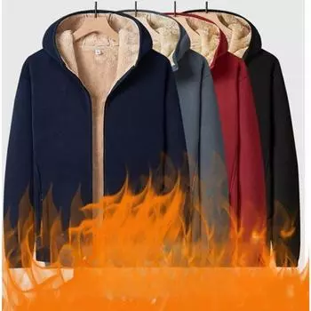 Зимний свитер с капюшоном для мужчин, утепленная вельветовая верхняя одежда, ветрозащитная, теплая, сохраняющая тепло и фиксирующая температуру флисовая куртка большого размера 5XL чёрный