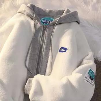 Зимний свитер с капюшоном, женская стеганая куртка, свитер для пары, модное толстое пальто 2XL белый