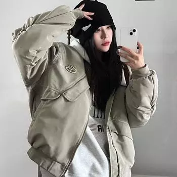 Зимний свободный американский летный костюм в ленивом стиле 2023 года