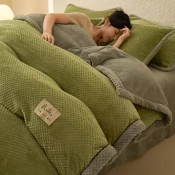 Зимний теплый бархатный пододеяльник, толстое плюшевое двойное одеяло, покрывало для двоих, покрывало для постельного белья, покрывало для королевы, домашний текстиль 150x200cm-1pc