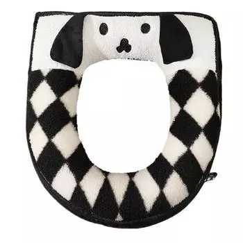 Зимний теплый чехол для унитаза с мультяшной собакой на молнии, плотный плюшевый коврик для унитаза для ванной комнаты, аксессуары для ванной комнаты коричневый