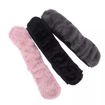 Зимний теплый чехол на руль, мягкий плюшевый чехол на руль, гибкий противоскользящий, полностью обернутый, протектор рулевого колеса для 37-39 см серый