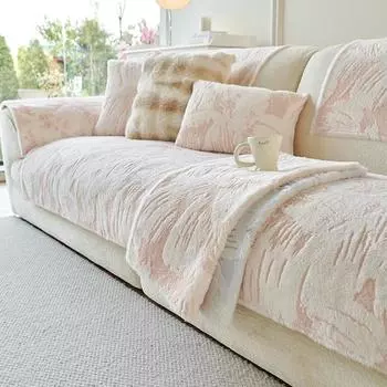 Зимний теплый диванный коврик с подушками, кролик, плюшевые чехлы для дивана в гостиной, нескользящие универсальные чехлы для дивана, протектор мебели 70x70 A