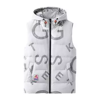 Зимний теплый хлопковый жилет с капюшоном M