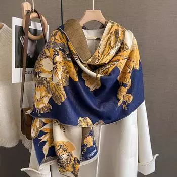 Зимний теплый кашемировый шарф для женщин, роскошное одеяло из пашмины, толстая шаль, шейный платок, модное пончо Bufanda Echarpe