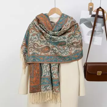 Зимний теплый кашемировый шарф для женщин, роскошный принт, пашминовая шаль, шейный платок, женская повязка на голову Bufanda Echarpe Design