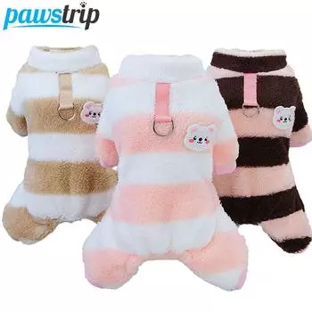 Зимний теплый комбинезон для собак, мягкий флисовый комбинезон для собак, одежда для маленьких и средних собак, одежда для чихуахуа, костюм французского бульдога, наряды Йорки S розовый/чёрный