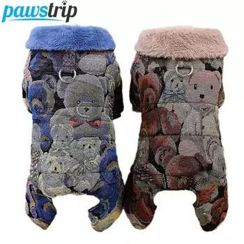 Зимний теплый комбинезон для собак, утепленное пальто для собак, одежда для маленьких собак, пальто чихуахуа-йорка, костюм мопса, аксессуары для собак XS синий