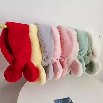 Зимний теплый плюшевый детский шарф, милые шарфы для мальчиков и девочек, детские шарфы из искусственного меха для новорожденных, детские платки с крестиком one size красный