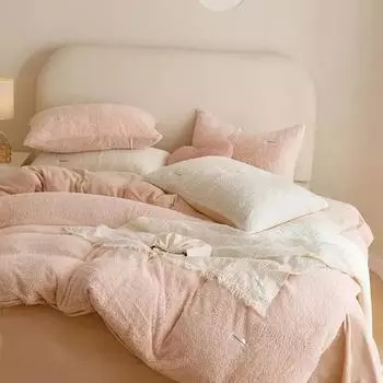 Зимний теплый плюшевый комплект постельного белья, роскошный бархатный комплект пододеяльников с простынями, двуспальное одеяло, комплекты стеганых покрывал для девочек Flat Bed Sheet&200x230cm-4pc set синий