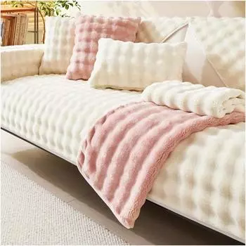 Зимний теплый супер мягкий фланелевый плюшевый диванный чехол для дивана, утолщенный бархатный нескользящий чехол для секционного дивана, нескользящий чехол для дивана в форме буквы L для дома 70x70 A