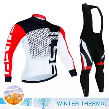 Зимний термофлисовый велосипедный трикотаж, мужская одежда Mtb, мужская блузка 2023, униформа, велосипедная одежда, комплект Tricuta Bib Maillot Set S