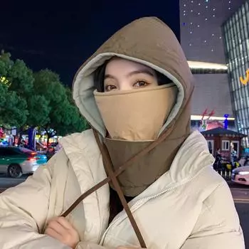 Зимний термосвитер, детская велосипедная маска от холода, шарф, комплект из двух предметов, шапка из плотного бархатного хлопка, лыжная шапочка