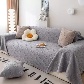 Зимний толстый чехол для дивана из овчины, полностью покрытый чехол на подлокотник, чехол для дивана, универсальная подушка «все включено» 180*130cm