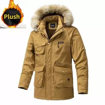 Зимний толстый кардиган, мужская уличная куртка, одежда, парка, съемная толстовка с капюшоном, стеганая куртка L