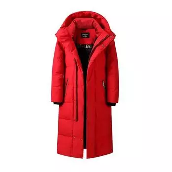 Зимний толстый мужской женский пуховик, модное теплое пальто на утином пуху с капюшоном X-Long, высокого качества, брендовая одежда больших размеров L чёрный