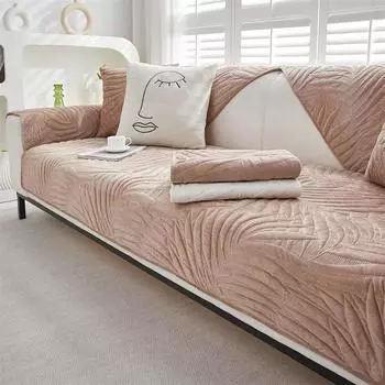 Зимний толстый плюшевый чехол для дивана для гостиной, мягкий бархатный коврик для дивана, шезлонг, полотенце, универсальные нескользящие чехлы на спинку дивана 70x70cm 1pc