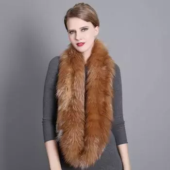 Зимний универсальный теплый меховой шарф, шарф из лисьего меха, плетеный из меха серебристой лисицы, большой меховой шарф, шейный платок 135-175CM