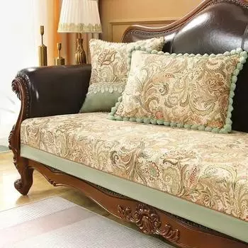 Зимний универсальный жаккардовый чехол для дивана, юбка, подол, диваны, полотенце, наволочка, волнистый край, противоскользящий европейский диван, мягкая подушка, удобная 60x60cm 1pcs