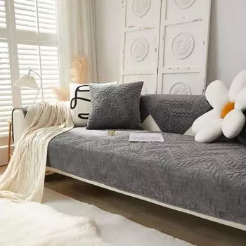 Зимний утепленный чехол для дивана, противоскользящая подушка для дивана, полотенце для дивана, плюшевая спинка, подлокотник, чехол для домашнего декора, Housses De Canap 1pc 45x45 pillowcase