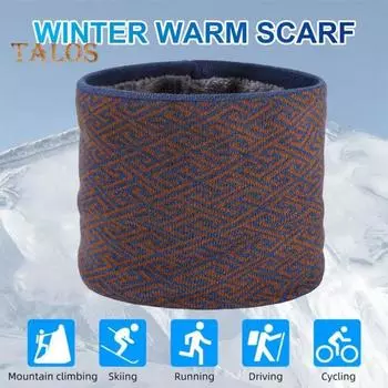 Зимний утеплитель для шеи для женщин и мужчин, утолщенный флисовый подкладочный шарф, толстый ветрозащитный горнолыжный шарф для катания на лыжах и сноуборде синий