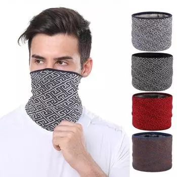 Зимний утеплитель для шеи для женщин и мужчин, утолщенный флисовый подкладочный шарф, толстый ветрозащитный горнолыжный шейный платок красный