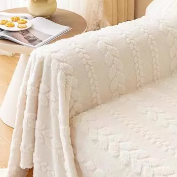 Зимний утолщенный чехол для дивана, полотенце, маленький, свежий, плюшевый чехол, одеяло, однотонное полотенце для дивана, полное покрытие, универсальная ткань для покрывала 180*130cm