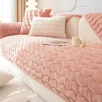 Зимний утолщенный чехол для дивана, универсальный нескользящий коврик для полотенец для дивана, теплый плюшевый L-образный чехол для полотенец для дивана, чехлы для гостиной A 70x70