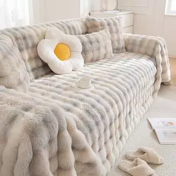 Зимний утолщенный флисовый чехол для дивана, полностью покрытый чехол на подлокотник, чехол для дивана, универсальный чехол для сиденья «все включено» 180*130