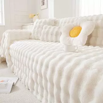 Зимний утолщенный плюшевый чехол для дивана с кроликом, высококачественное одеяло для дивана, всеобъемлющий универсальный чехол для дивана, полотенце для дивана 180*130cm