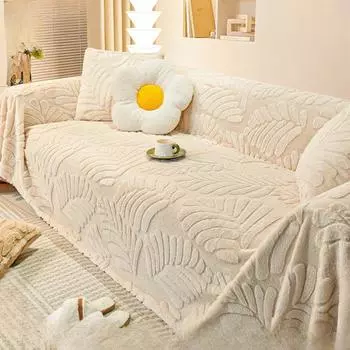 Зимний утолщенный плюшевый чехол для дивана с кроликом, цельный кусок полностью покрытого полотенца, чехол для дивана 180*130cm