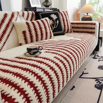 Зимний утолщенный плюшевый диванный коврик 1/2/3/4/L-образный угловой нескользящий чехол для стула универсальная подушка для дивана гостиная украшение для дома 70x70-