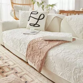 Зимний утолщенный плюшевый коврик для дивана с принтом, противоскользящий и пылезащитный чехол для дивана, L-образный диван, полное покрытие, диван, полотенце, наволочка pillowcase30x50cm