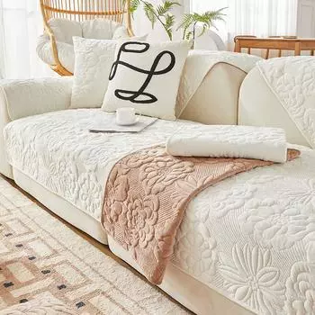 Зимний утолщенный плюшевый коврик для дивана с принтом, противоскользящий и пылезащитный чехол для дивана, L-образный диван, полное покрытие, диван, полотенце, наволочка pillowcase30x50cm