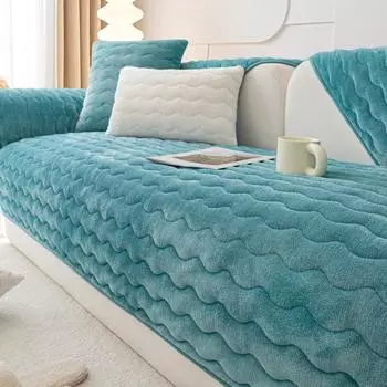 Зимний утолщенный плюшевый коврик для дивана, скандинавский однотонный чехол для дивана, угловой чехол для дивана, противоскользящее одеяло для гостиной, дома A 70x70cm 1pc