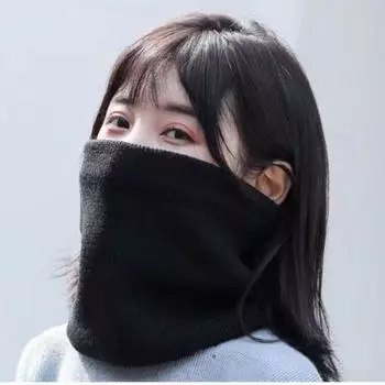 Зимний велосипедный шарф, двухслойный, утеплитель для шеи, трикотажный, утолщенный, с флисовой подкладкой, эластичный, мягкий серый