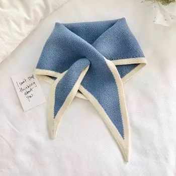 Зимний вязаный эластичный бант с крестом, теплый шарф, темпераментный сладкий шарф One Size