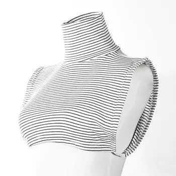 Зимний вязаный искусственный воротник Аксессуары для воротника из искусственного меха Аксессуары для одежды Основа для лацкана Шарф Головной убор Воротник-водолазка тёмно-синий