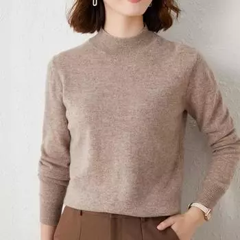 Зимний вязаный мягкий пуловер, свитер, осень 2023, водолазка, женские повседневные теплые офисные топы 17784 One Size зелёный