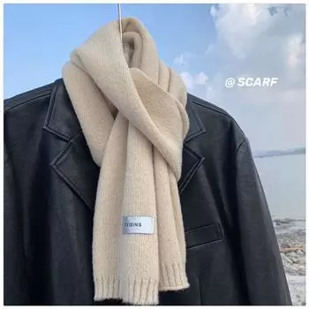 Зимний вязаный шерстяной шарф для мужчин и женщин, термоутеплитель для шеи, твердый флис, сохраняющий тепло, утепленный ветрозащитный шарф для шеи One Size розовый