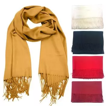 Зимний женский плюшевый шарф, теплый шарф-шаль One Size бежевый