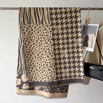 Зимний женский шарф из имитации кашемира с узором «гусиная лапка», осенне-зимний, толстый, модный, теплый, дикий, роскошный двусторонний платок-кейп 66X186cm