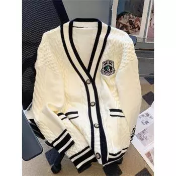 Зимний женский свитер вязаный кардиган большой размер свитер для девочек женский кашемировый пуловер топы с длинным рукавом макси винтажный Y2k толстый S темно-синий