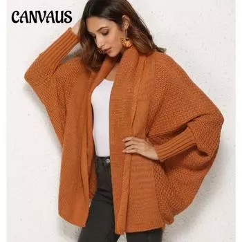 Зимний женский свитер вязаный кардиган свитер больших размеров One Size хаки
