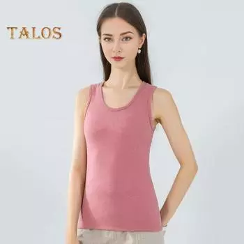 Зимний женский терможилет, бесшовный, бархатный, с быстрой фиксацией температуры, с круглым вырезом, облегающий, эластичный, без рукавов, внутренняя одежда, майка XL фиолетовый