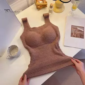 Зимний женский терможилет с нагрудными накладками, бесшовная немецкая бархатная подкладка, быстрая фиксация температуры, согревающий, облегающий, эластичный, без рукавов, внутренняя одежда синий