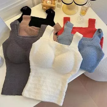 Зимний женский терможилет с нагрудными накладками, бесшовная немецкая бархатная подкладка, быстрая фиксация температуры, нагрев, облегающий, эластичный, без рукавов One Size бежевый