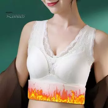 Зимний женский терможилет с нагрудными накладками, бесшовное кружево, быстрая фиксация температуры, V-образный вырез, облегающий эластичный безрукавный внутренний костюм, майка XL чёрный